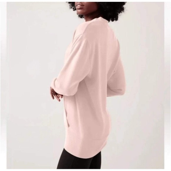 Athleta Women's Small Pink Harmony Wrap Sweater Cardigan Long Sleeve Top - Picture 3 of 7
